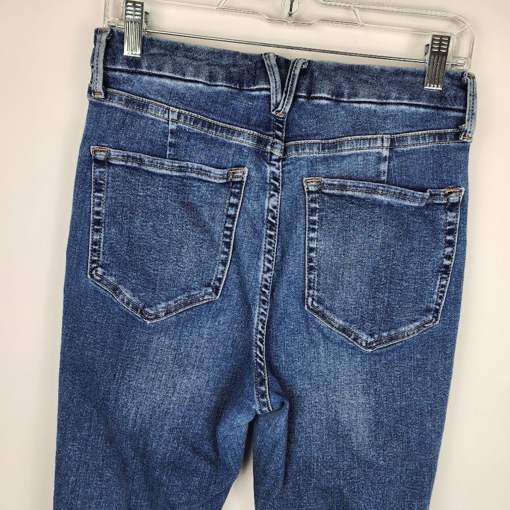 WE THE FREE WOMENS 31 HIGH RISE STRETCHY DENIM JEANS SKINNY LEG MEDIUM WASH BLUE - Picture 5 of 6